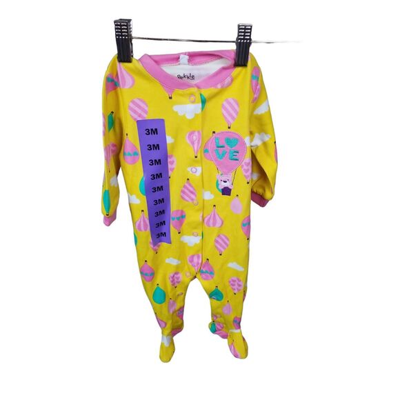 Pekkle Infant On Piece Yellow with Colorful Print NWT Size 3 months - Picture 1 of 3
